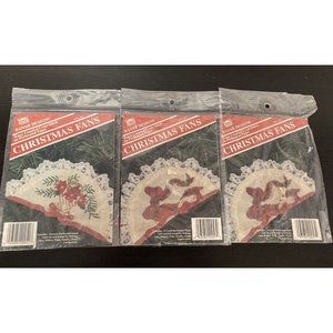 Banar Designs Vintage Christmas Fans Easy Counted Cross Stitch 3 Kits